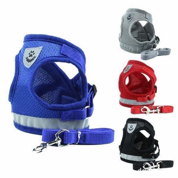 Dog Cat Harness Reflective Vest Pet Chest Strap Mesh