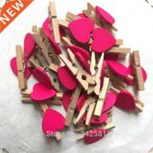 wooden pegs clips White Wedd heart mini love x10 Mini