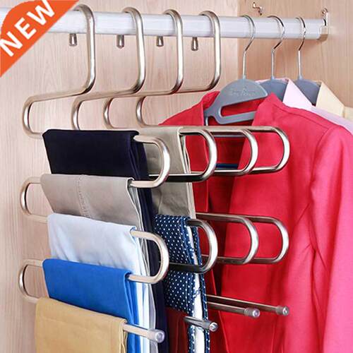 5 layers Stanless Steel Clothes Hangers S S Pants Stora
