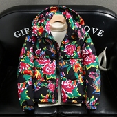 东北大花棉袄男女情侣款 国潮牡丹花冬季 棉衣网红加厚保暖外套棉服