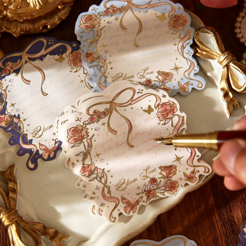 玫瑰序曲浮雕烫金三享装便签