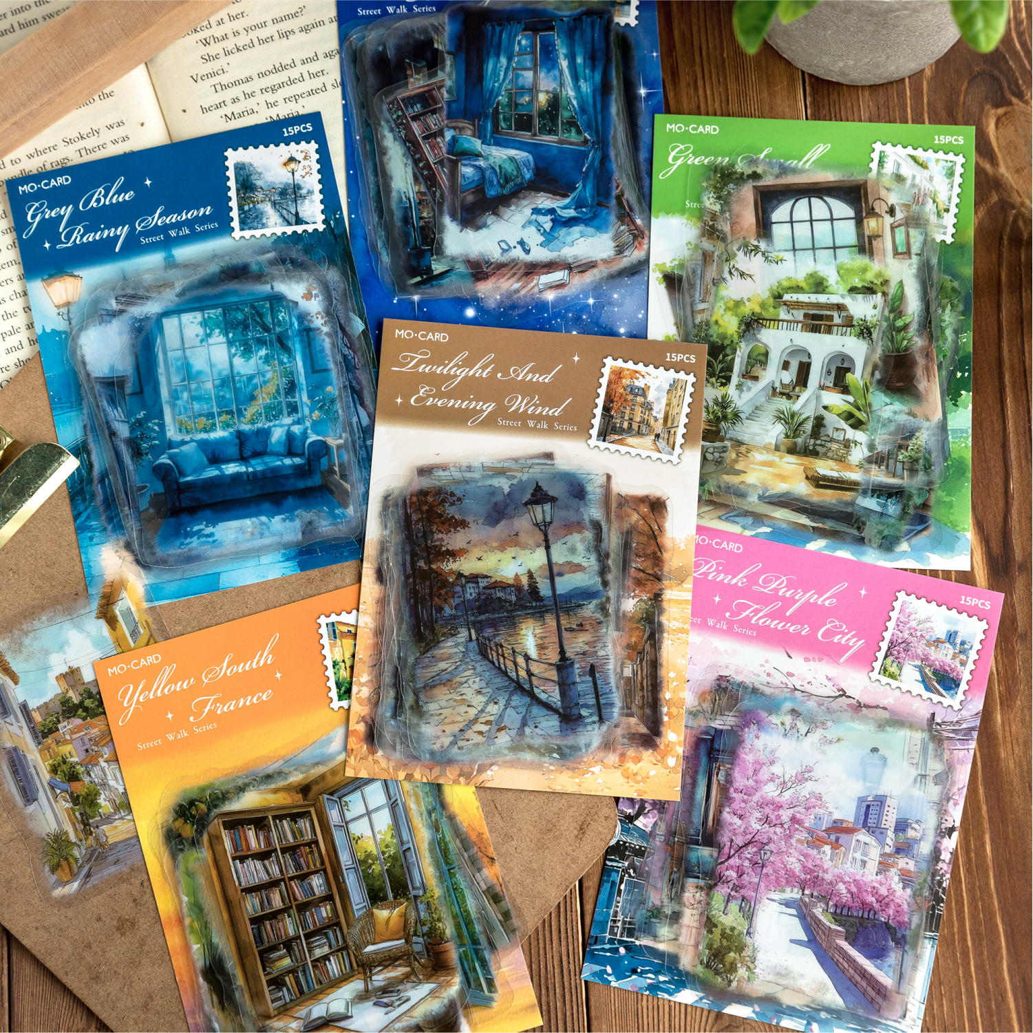 街道漫步PET大尺寸造景贴纸包