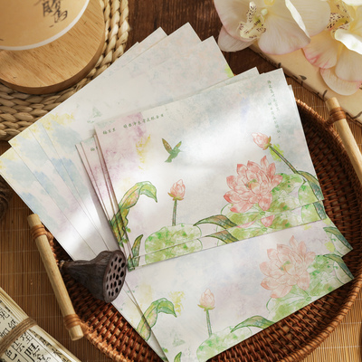 四季如风系列信封信纸古风手绘插画信封信纸ins风文艺简约小清新流行精致趣味创意高级美好祝福手写留言信笺