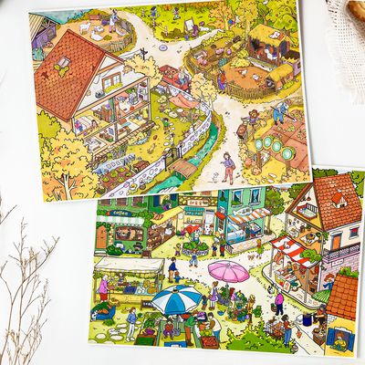 沐染卡梅尔小镇系列造景贴纸