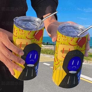 后室怪物后室backrooms扫兴客保温杯带吸管随手杯咖啡杯ins高颜值