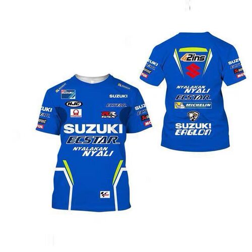 夏季短袖SUZUKI3D印花速降服摩托车机车赛车服男女款户外骑行上衣