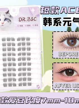 新品！超自然短款爱豆女团ACE假睫毛单簇懒人三部曲韩系根根分明