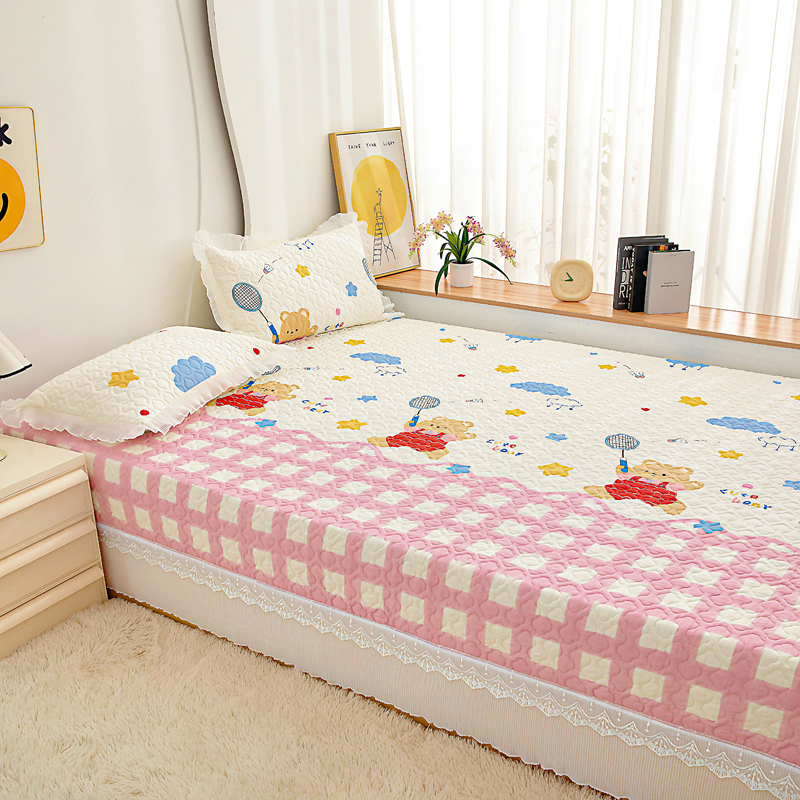 定制榻榻米卡通纯棉床盖夹棉床单