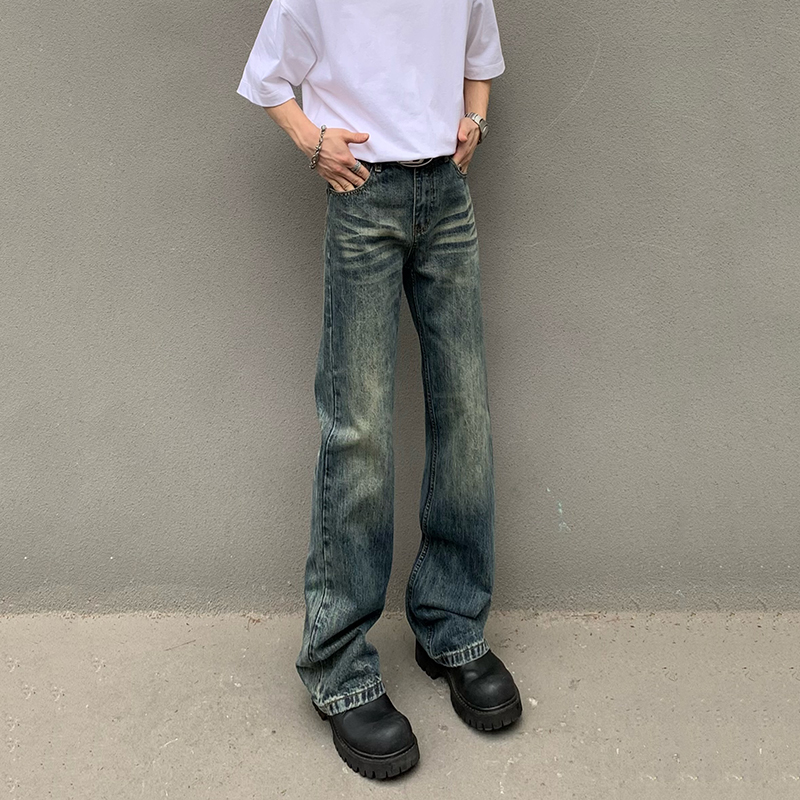 美式复古微喇叭牛仔裤男女