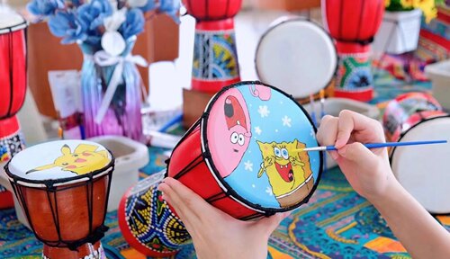 6寸非洲鼓+背带