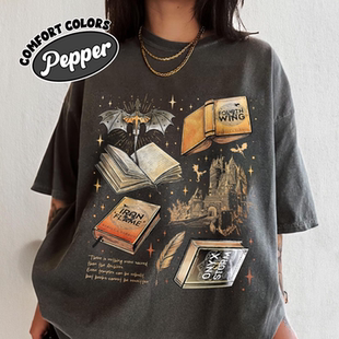 The fourth Wing第四翼龙骑士短袖战争学院纯棉t恤情侣欧美潮流