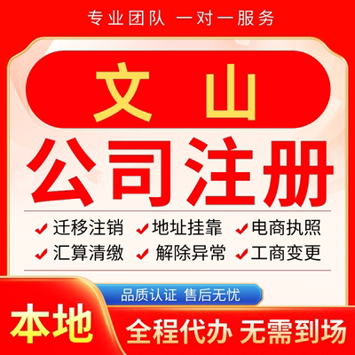 文山公司注册办理异常减资个体户工商营业执照代办注销变更电商