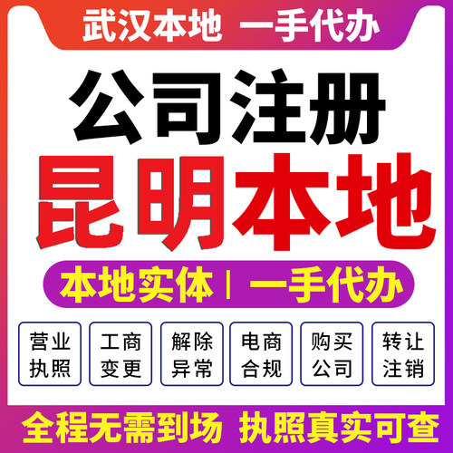 官渡呈贡盘龙昆明公司注册代办营业执照财税咨询报税注销变更五华