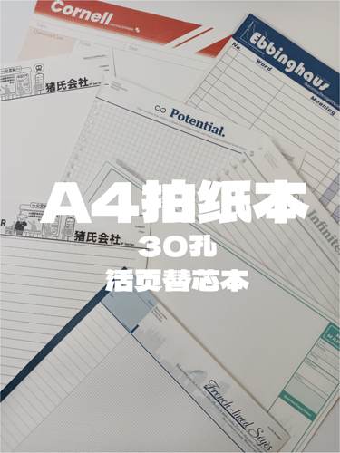 A4拍纸本活页替芯简约功能可撕120g网格横线法文格康奈尔艾宾浩斯-封面