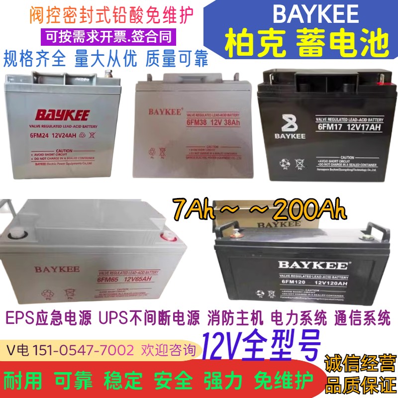 BAYKEE柏克蓄电池6FM12V17ah24ah35ah65AH100AH消防UPS直流屏EPS-封面