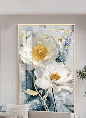 北欧玄关装饰画2023年新款入户玄关挂画走廊过道竖版高端墙面壁画