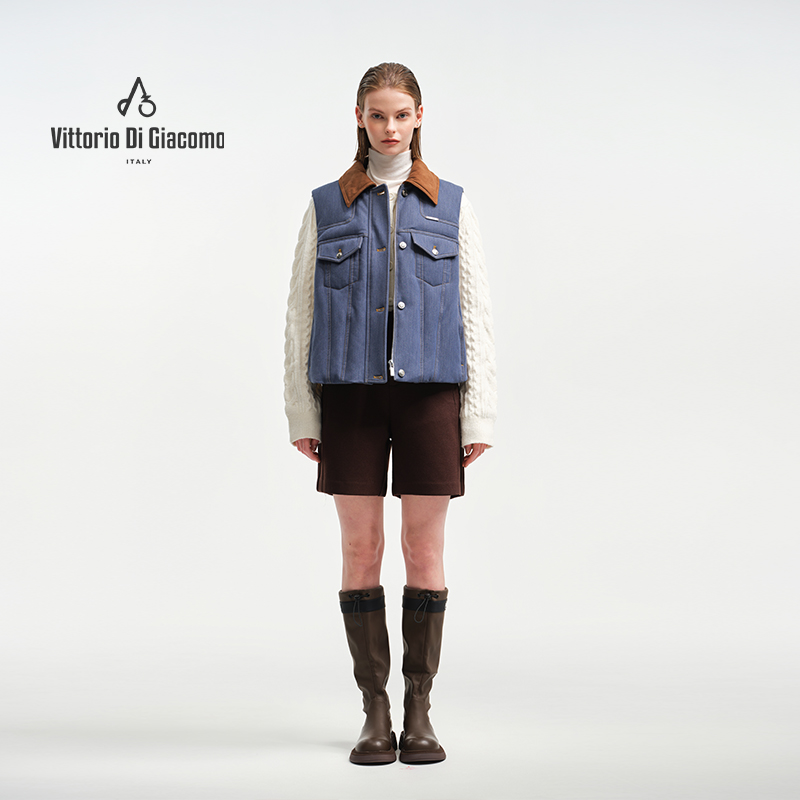 Vittorio Di Giacomo/迪伽默 牛仔蓝羽绒服马甲-9550912001