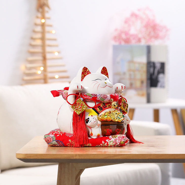 国潮宫廷陶瓷大号招财猫存钱储蓄罐摆件家居店铺收银台开业礼品