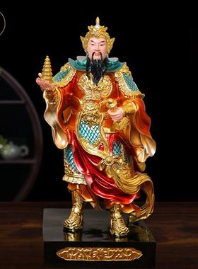 托塔李天王七宝玲珑塔李靖四大天王树脂彩绘家用客厅装饰桌面摆件