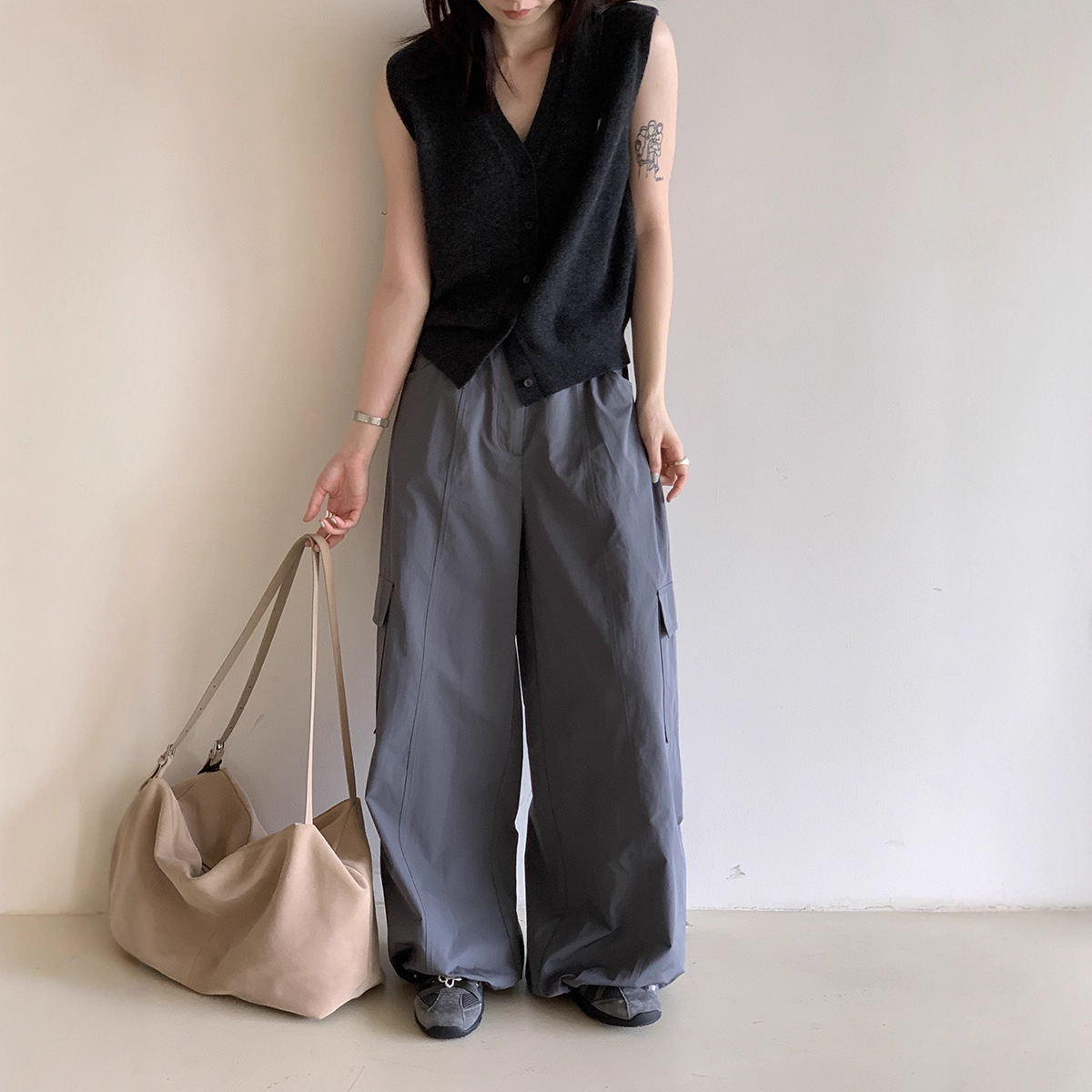 特价不退不换 百搭阔腿裤女2025早秋新款宽松显瘦休闲裤14322