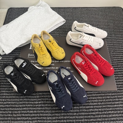 红色鞋子内增高德训鞋女款2025新款秋季厚底巨好看复古运动鞋