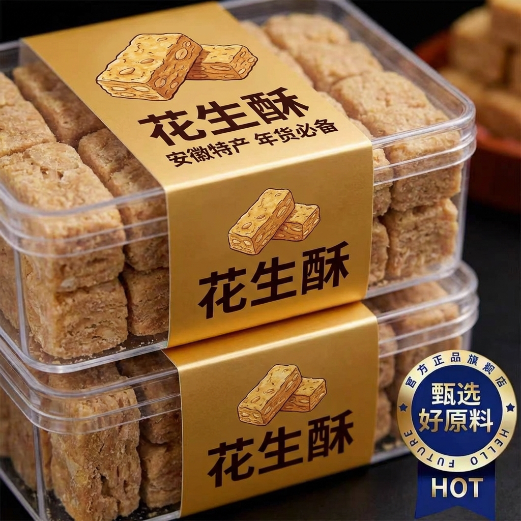 安徽正宗老式木锤花生酥糖官方旗舰店手工制作传统非遗无添加零食