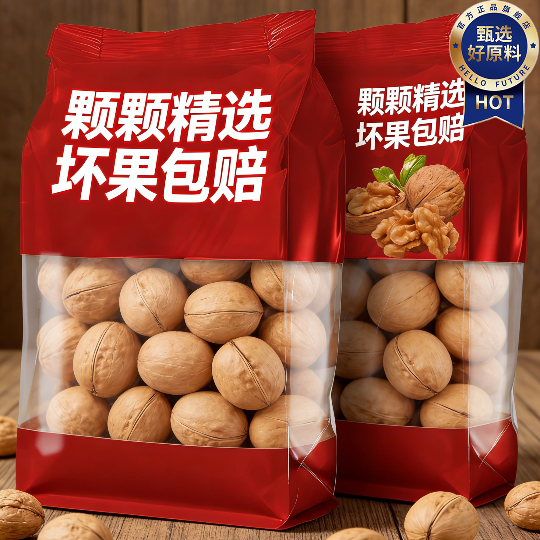 核桃新疆纸皮官方旗舰店正宗阿克苏185薄皮核桃孕妇坚果零食年货