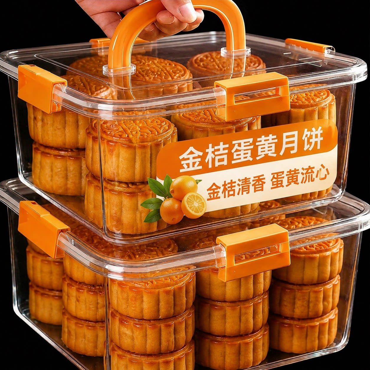 正宗广式金桔蛋黄月饼官方旗舰店手工传统无添加糕点中秋月饼送礼