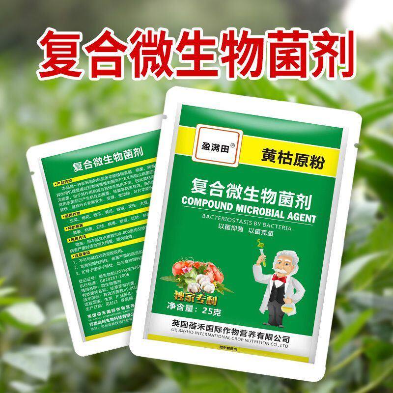 盈满田黄枯源粉原粉复合微生物菌剂农用新型杀菌剂叶面肥立枯炭疽 - 实物图