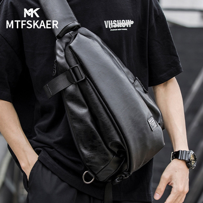 香港MTFSKAER真皮斜挎包男士胸包新款高级感男款男包便携背包挎包,箱包皮具/热销女包/男包,胸包,淘宝优惠券,粉丝福利购,淘宝优惠卷