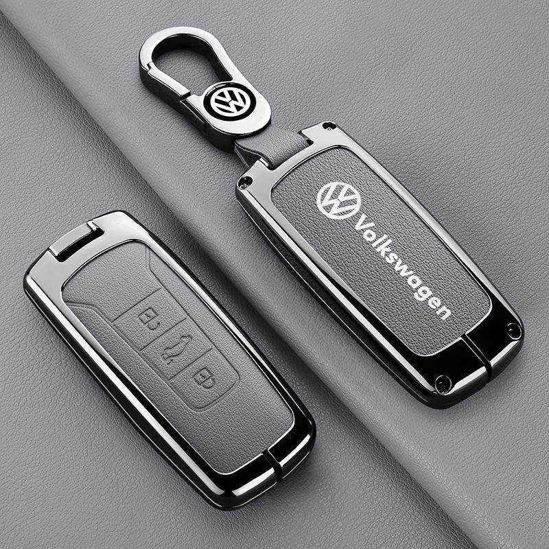适用2023款大众途锐钥匙套13-22款进口途锐汽车锁匙包遥控金属套