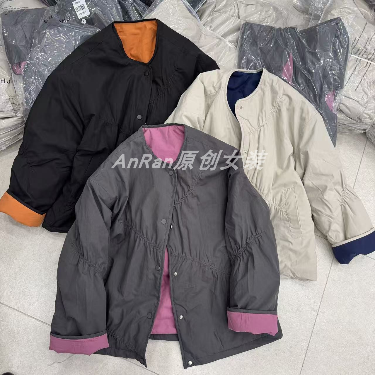 chumo10083冬季新款时尚高级感休闲小个子宽松撞色保暖棉服外套女