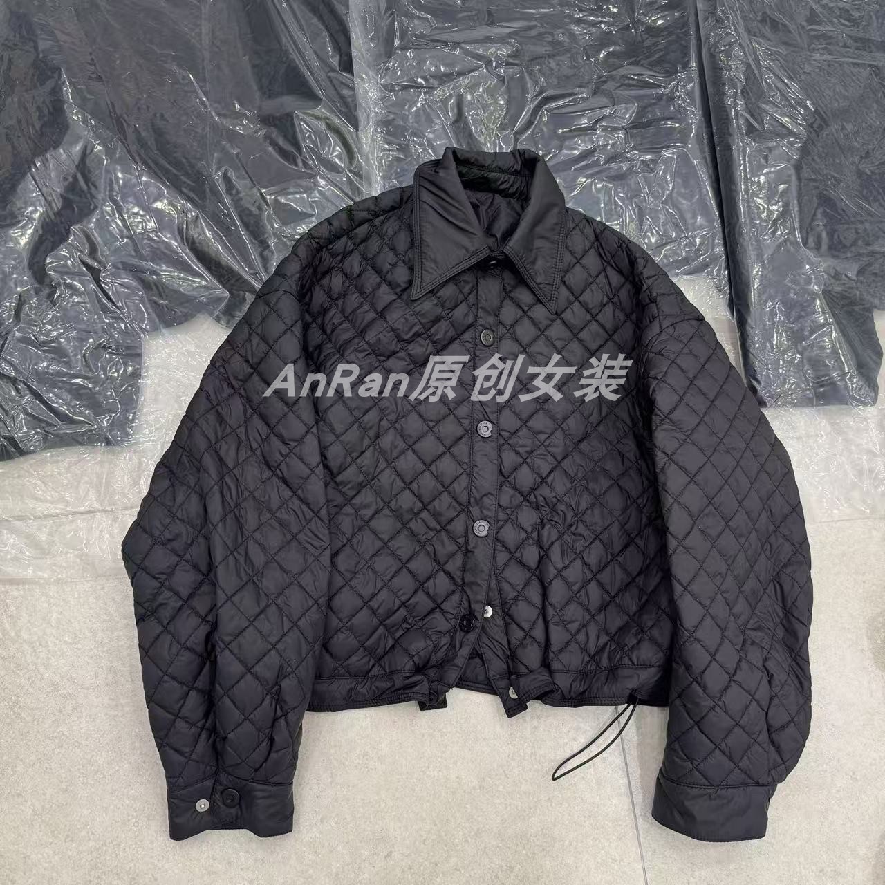 chumo6138冬季新款高级感休闲小个子短款菱形格90白鹅绒服外套女