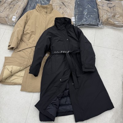 chumo8551冬季90白鹅绒休闲宽松收腰系带保暖羽绒服风衣外套女