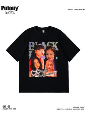 韩女团粉墨blackpink同款短袖T恤女Lisa朴彩英Rose金智秀宽松半袖