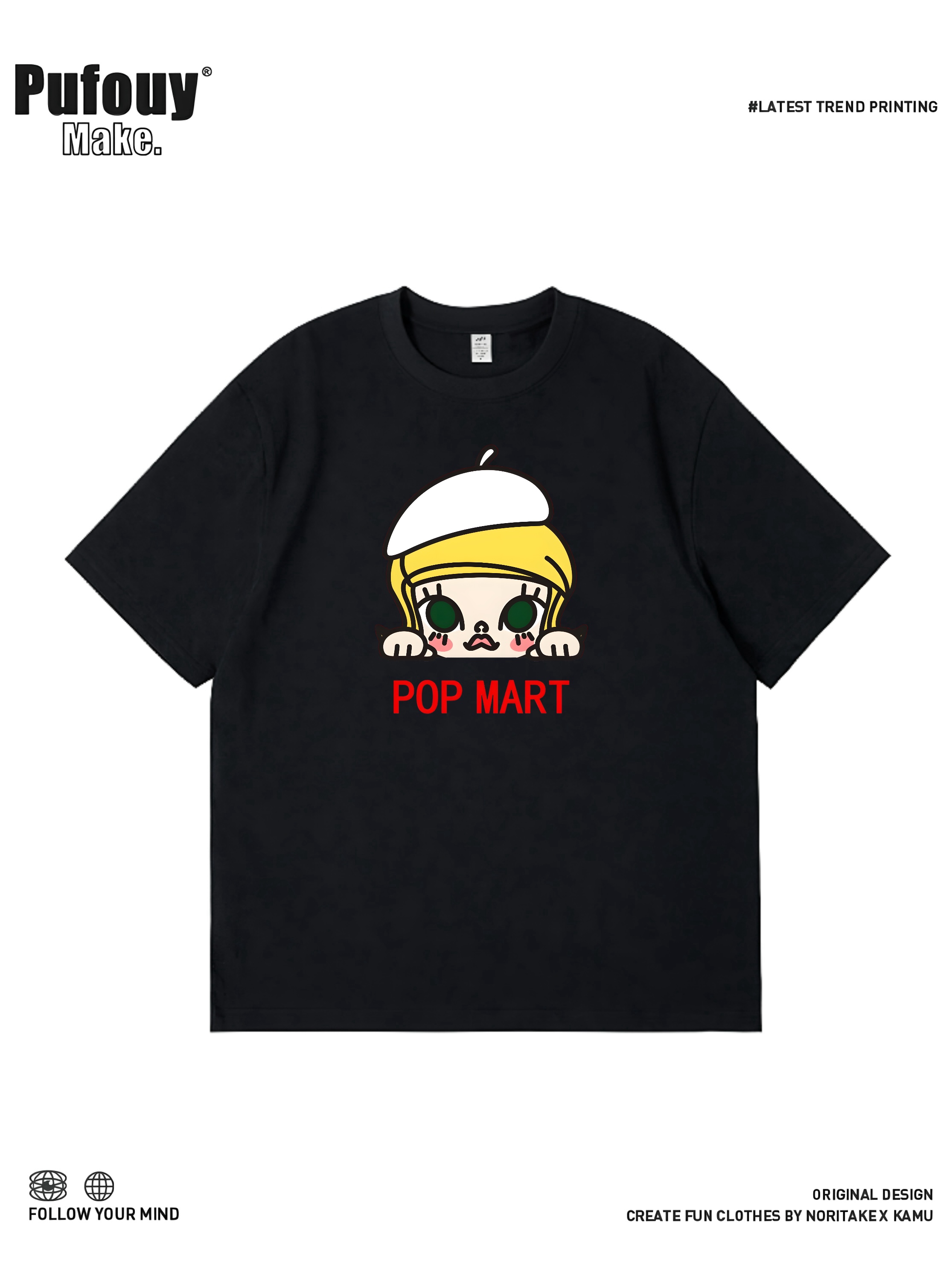 拉布布茉莉MOLLY周边纯棉短袖男女2025新款夏季可爱百搭宽松T恤