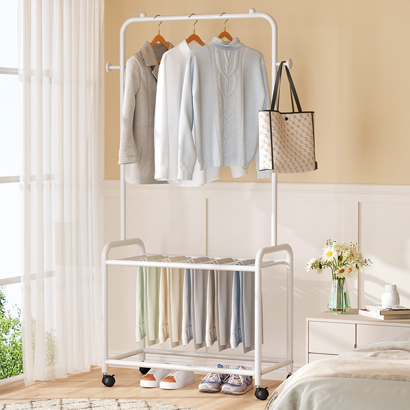 简易晾衣架落地室内挂裤晒衣服架家用卧室阳台学生宿舍折叠挂衣架