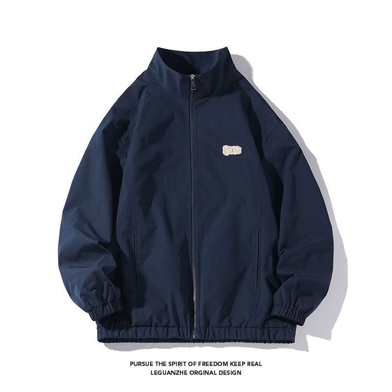 日系工装夹克外套男春秋户外防风冲锋衣休闲男生美式立领棒球服潮