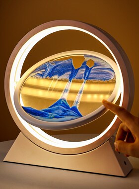 流沙画摆件自动翻转北欧送礼物沙漏摆件高端3d立体流沙画工艺品
