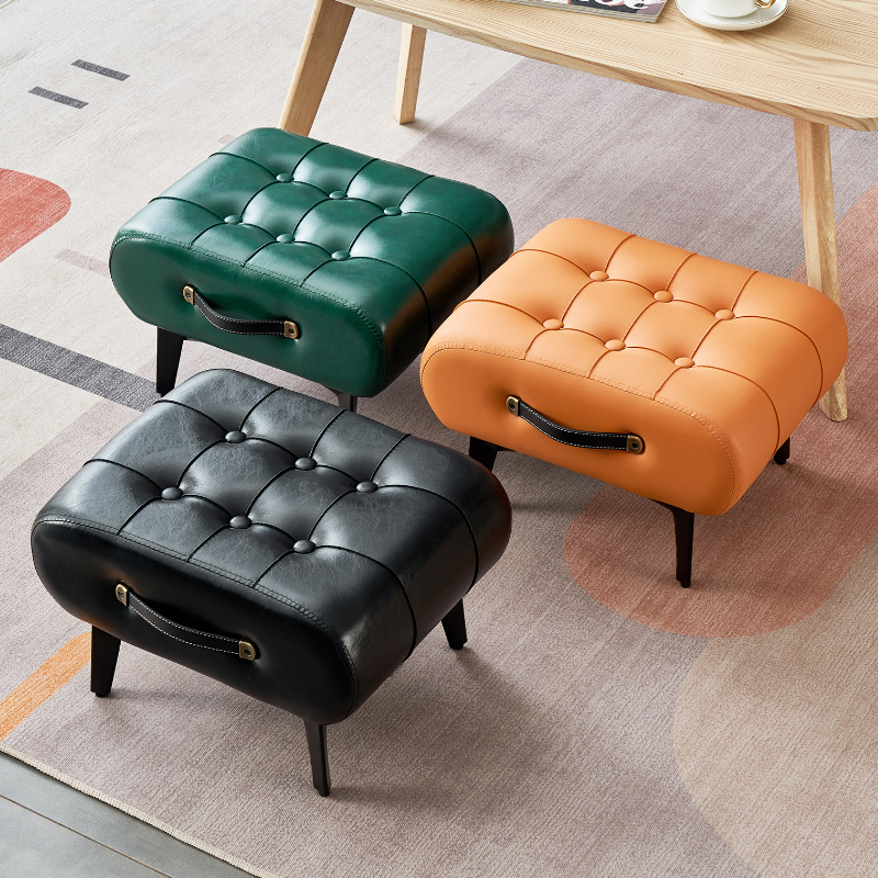 轻奢高级感小凳子换鞋凳客厅沙发凳家用矮凳脚踏脚凳门口入户皮墩