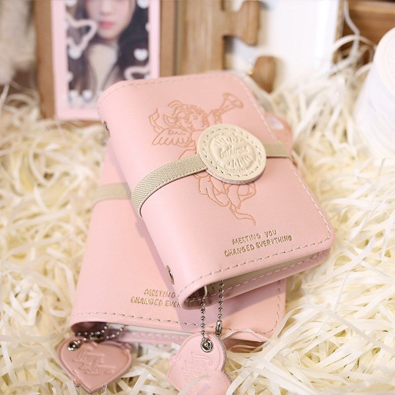 2025新品真皮活页手账本A7m5贯通收纳旅行记事本粉色天使笔记本子,文具电教/文化用品/商务用品,手帐/日程本/计划本,淘宝优惠券,粉丝福利购,淘宝优惠卷