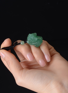 天然绿水晶十二生肖立体吊坠鼠牛虎兔龙蛇马羊猴鸡狗猪钥匙扣