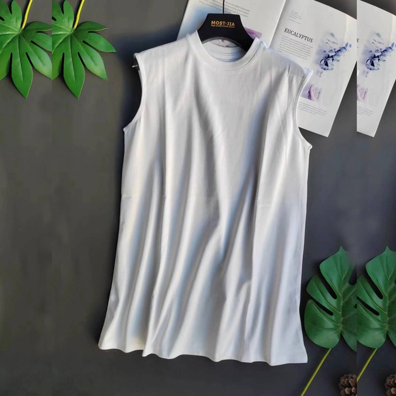 优质卫衣叠穿伴侣全棉马甲无袖宽松打底衫t恤背心中长款女假领子