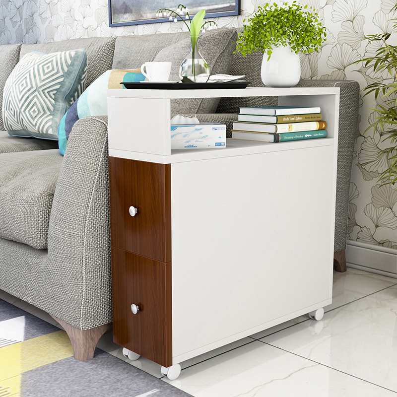 简约边几角几客厅边柜沙发旁边缝隙柜窄柜I25cm小桌子可移动小茶