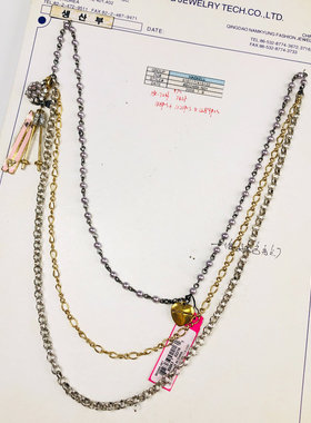 BJ饰品 雪花系列欧美外贸项链套装胸针手链