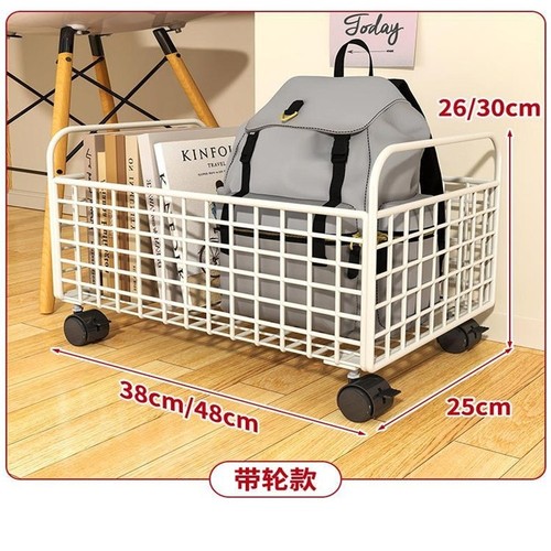 书籍箱子神器筐装书书本放书包桌下教室用学生收纳盒带轮子可移动