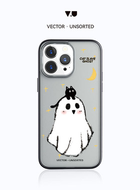 VECTOR UNSORTED猫奴鬼iPhone12/13/ 14/15/16/17/Pro/Max原创磨砂透明防摔手机壳