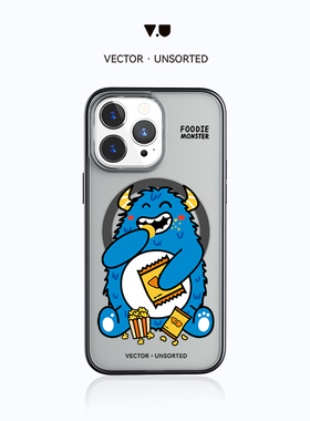 VECTOR UNSORTED好吃“怪”iPhone12/13/14/15/16/17/Pro/Max原创高级感小众设计个性磨砂透明磁吸防摔手机壳
