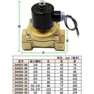 全铜2w025-08常闭电磁阀w160-15水阀200-2W250-25/2W500-50开关阀