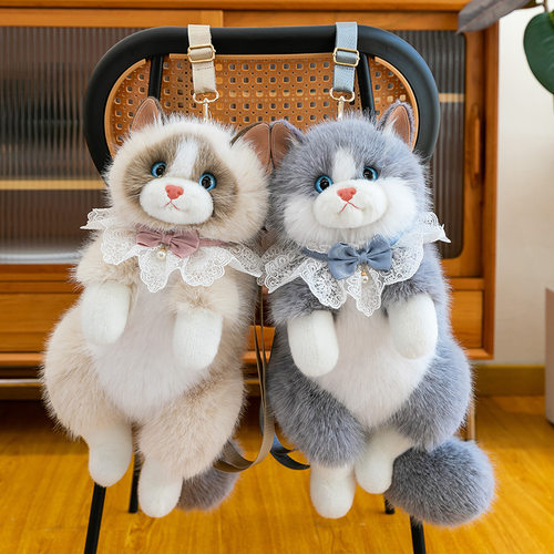 仿真布偶猫背包娃娃玩偶公仔小猫咪毛绒玩具女生双肩包包生日礼物